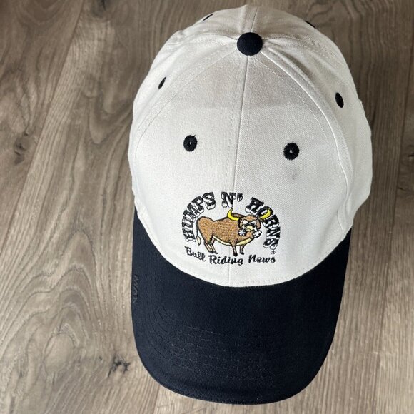 Humps N Horns Bull Riding News Tan Ball Cap Hat Hook N Loop - Picture 6 of 14